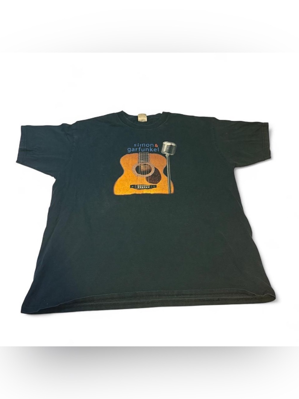 Vintage Anvil Simon & Garfunkel Graphic Tee - Black with Orange Guitar